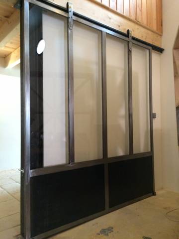 Porte coulissante style atelier. Modèle Keira